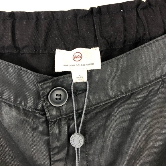 AG Adriano Coated Black Tapered Pants L - Picture 7 of 12